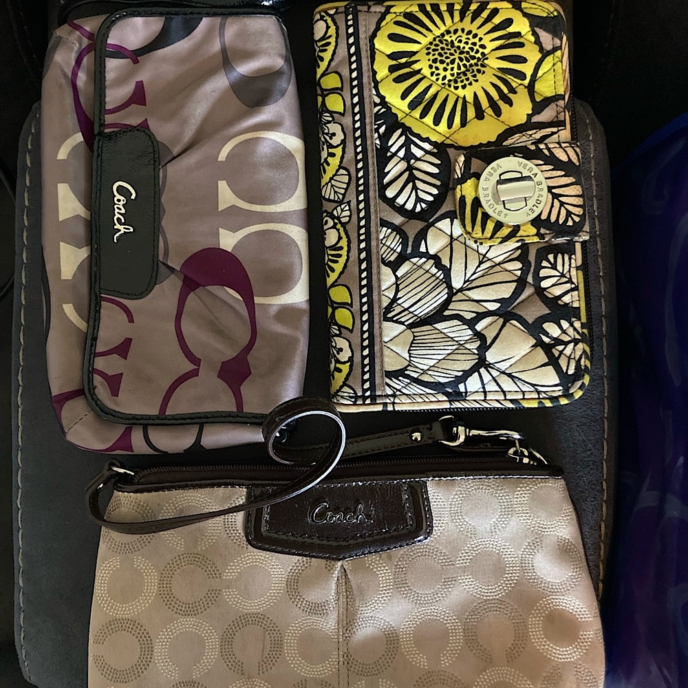 Coach and Vera Bradley wristlet and wallet bundle
